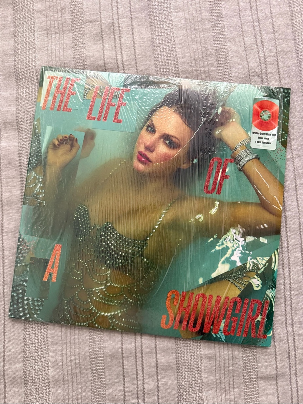 Taylor Swift Life of a Showgirl Orange Glitter Vinyl